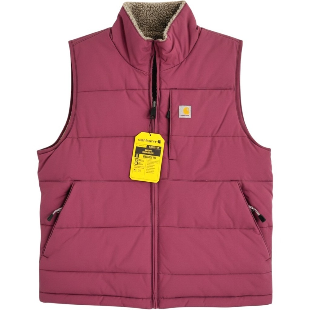 Carhartt Montana Insulated Vest Women Medium Deep Wine Sherpa Lined 105607